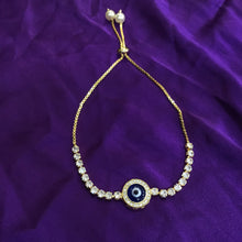 Evil Eye Zircon/AD Adjustable Bracelet 1279-31 - Dazzles Jewellery
