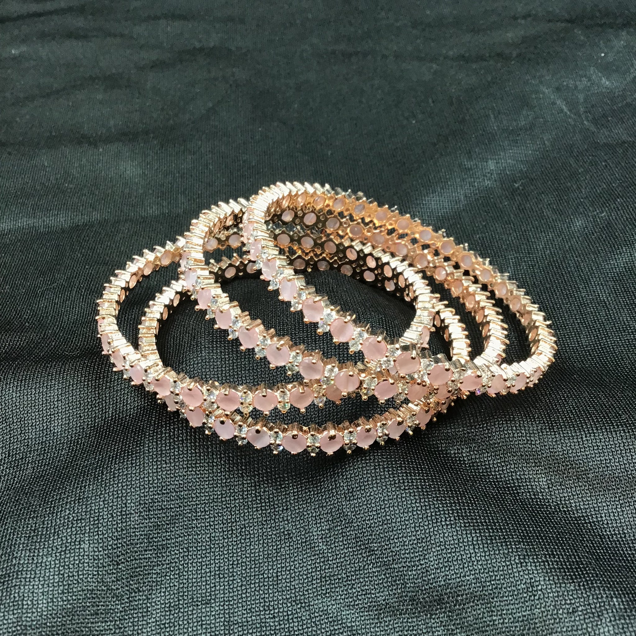 Pink Bangles/  Rose gold Polish - Dazzles Jewellery