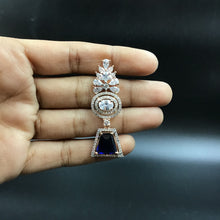 Blue Zircon/AD Earring 19599-6782 - Dazzles Jewellery
