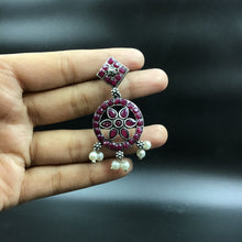 Danglers Oxidized Earring 4384-R - Dazzles Jewellery
