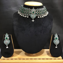 Oxidized Choker Set 1217-69 - Dazzles Jewellery