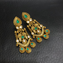 Green Gold Look Earring - Dazzles Jewellery