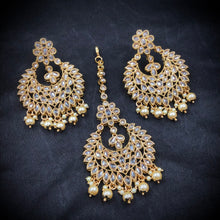 Choker Gold Look Necklace Set 4632-33 - Dazzles Jewellery