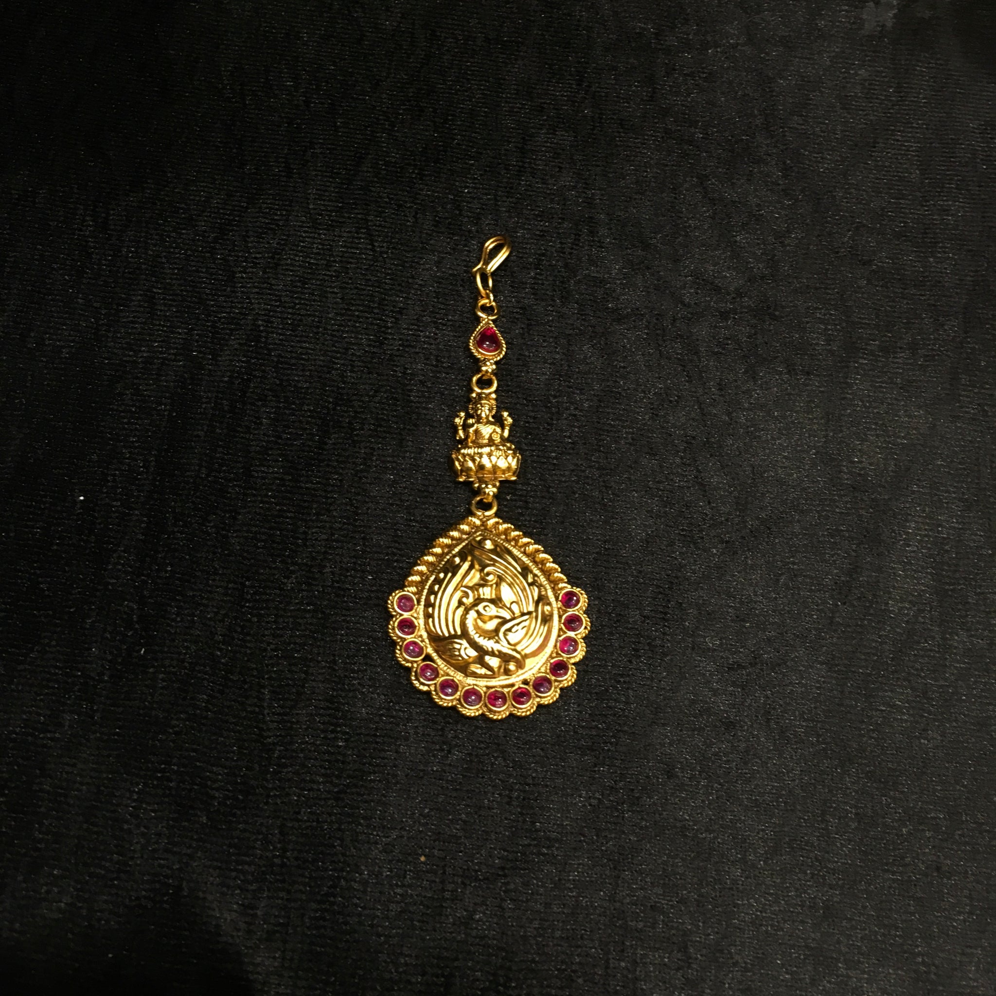 Antique Gold Polish Maang Tikka 3797-28 - Dazzles Jewellery