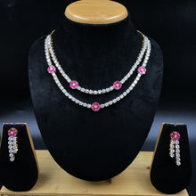 Round Neck Zircon/AD Necklace Set 6220-08 - Dazzles Jewellery