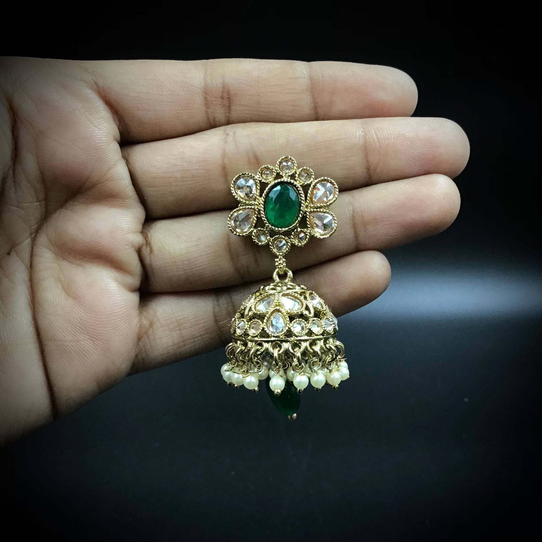 Green Antique Earring 20027-7211 - Dazzles Jewellery