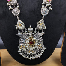 Long Neck Oxidized Necklace Set 4720-59 - Dazzles Jewellery