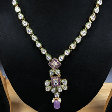 Round Neck Polki Necklace Set 4876-21 - Dazzles Jewellery
