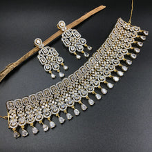 Choker Zircon/AD Necklace Set 3160-11 - Dazzles Jewellery