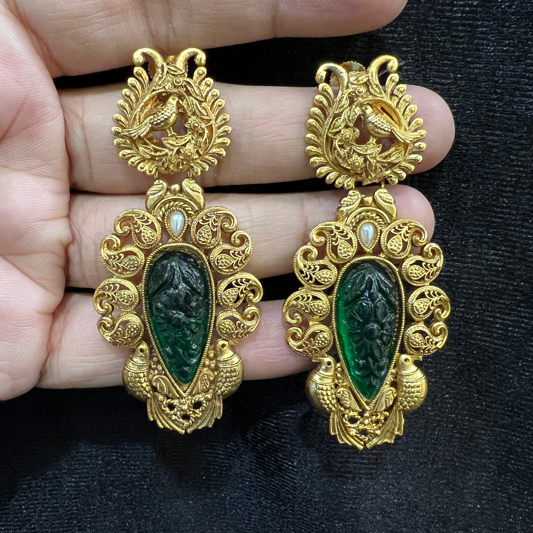 Danglers Gold Look Earring 4481-82 - Dazzles Jewellery