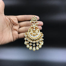 White Kundan Chandbali 7688 - Dazzles Jewellery