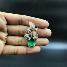 Green Zircon/AD Earring 18368-5550 - Dazzles Jewellery