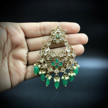 Green Antique Chandbali 13244-0118 - Dazzles Jewellery