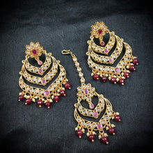 Ruby Gold Look Necklace Set 17274-4422 - Dazzles Jewellery