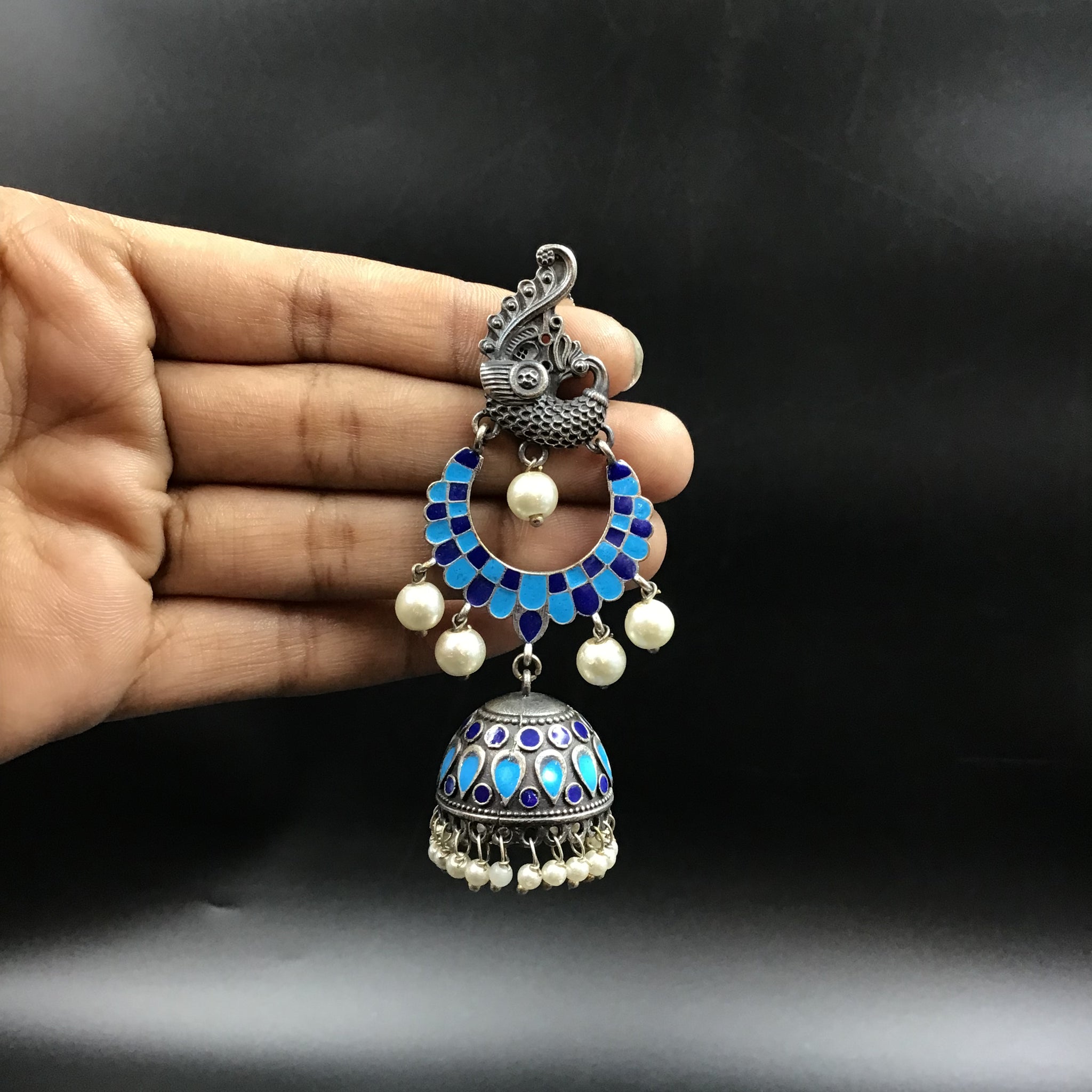 Blue Oxidized Earring - Dazzles Jewellery