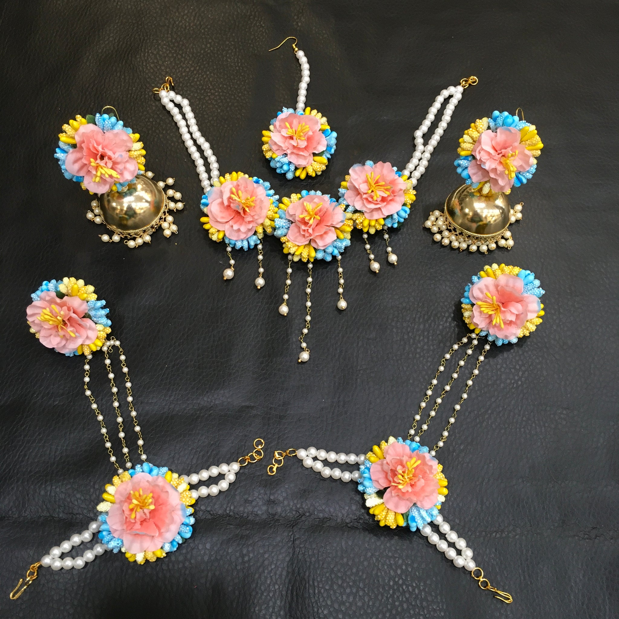 Flower Jewellery Set 5514-100 - Dazzles Jewellery