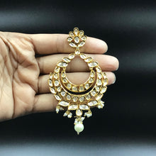 White Kundan Chandbali 16031 - Dazzles Jewellery