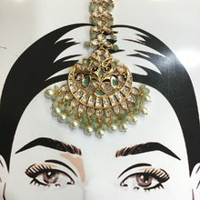 Mint Green Kundan Maang Tikka 18838-6020 - Dazzles Jewellery
