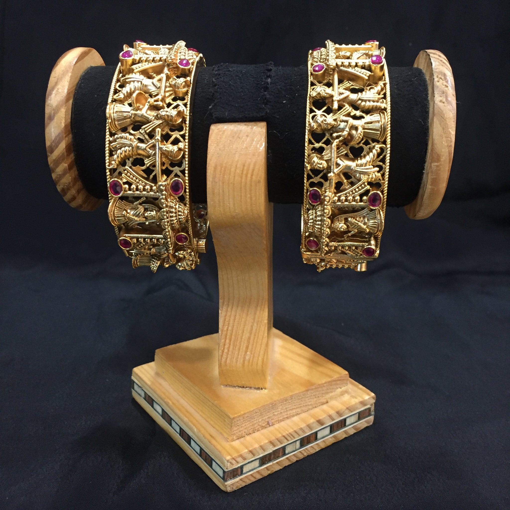 Antique Gold Finish Bangles/Kada 4057-28 - Dazzles Jewellery