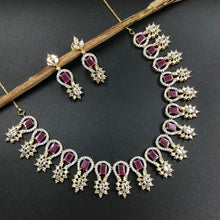 Round Neck Zircon/AD Necklace Set 3159-11 - Dazzles Jewellery
