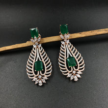 Green Zircon/AD Earring 16435-3582 - Dazzles Jewellery