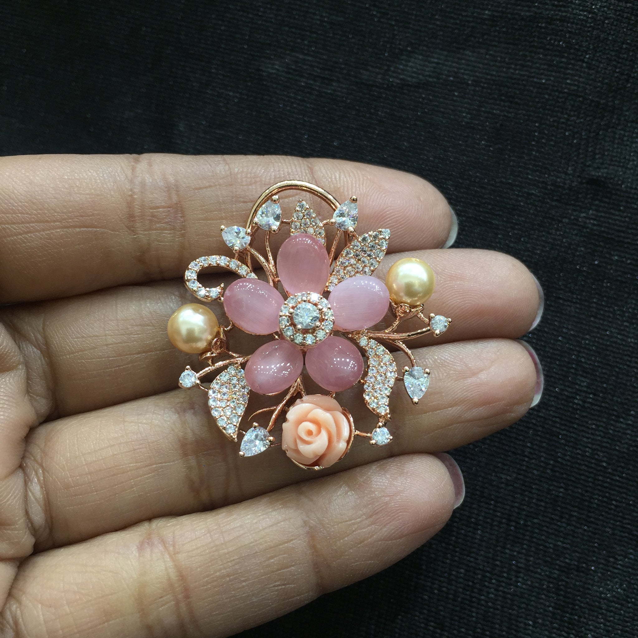 Pink Zircon/AD Earring - Dazzles Jewellery
