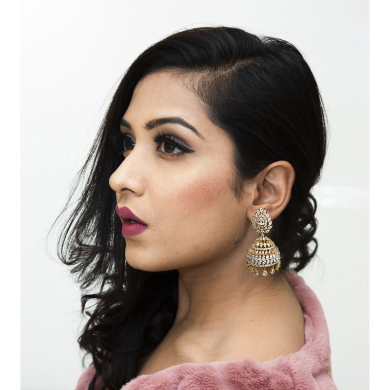 White Zircon/AD Earring 13890-0979 - Dazzles Jewellery