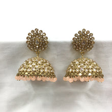 Peach Color Mehandi Polish Jhumki 1828-5893 - Dazzles Jewellery