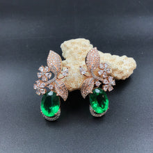 Green Zircon/AD Earring 18368-5550 - Dazzles Jewellery
