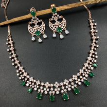 Green Zircon/AD Necklace Set - Dazzles Jewellery
