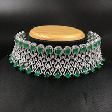 Choker Zircon/AD Necklace Set 3158-11 - Dazzles Jewellery