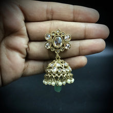 Mint Green Antique Earring 20029-7213 - Dazzles Jewellery