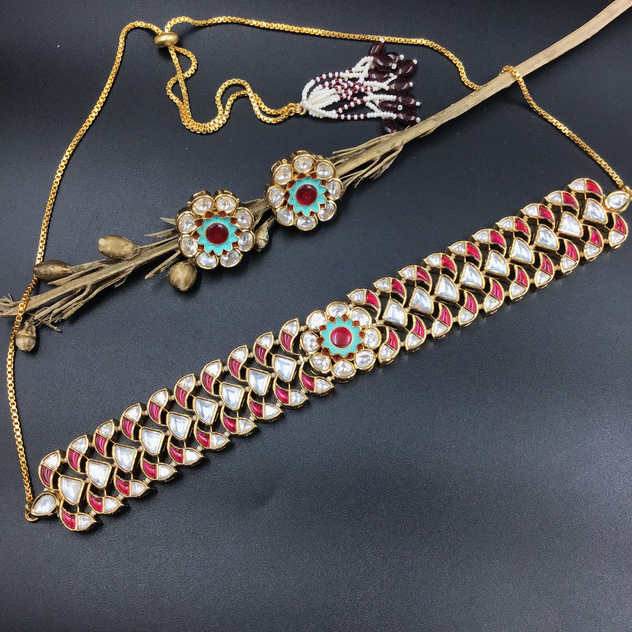 Kundan Choker Set 2868-07 - Dazzles Jewellery