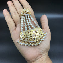 White Jadau Long Earring 19182 - Dazzles Jewellery