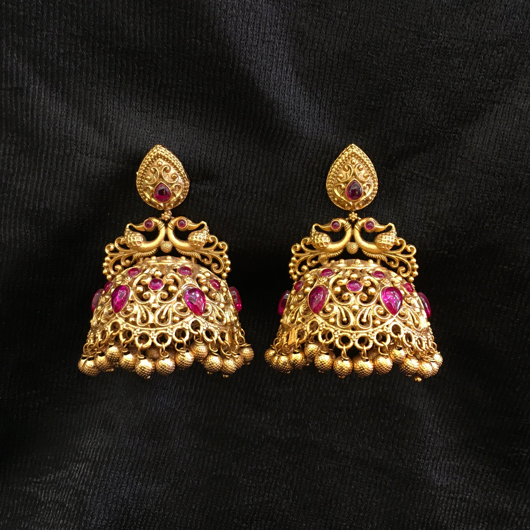 Ruby Gold Look Earring - Dazzles Jewellery