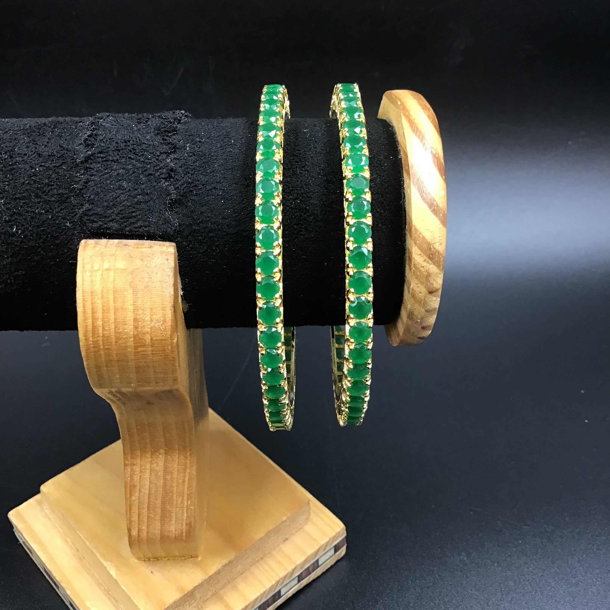 Pack of 2 Zircon/AD Bangles 3398-08 - Dazzles Jewellery
