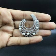 Silver Polish Zircon/AD Earring 6697-69 - Dazzles Jewellery