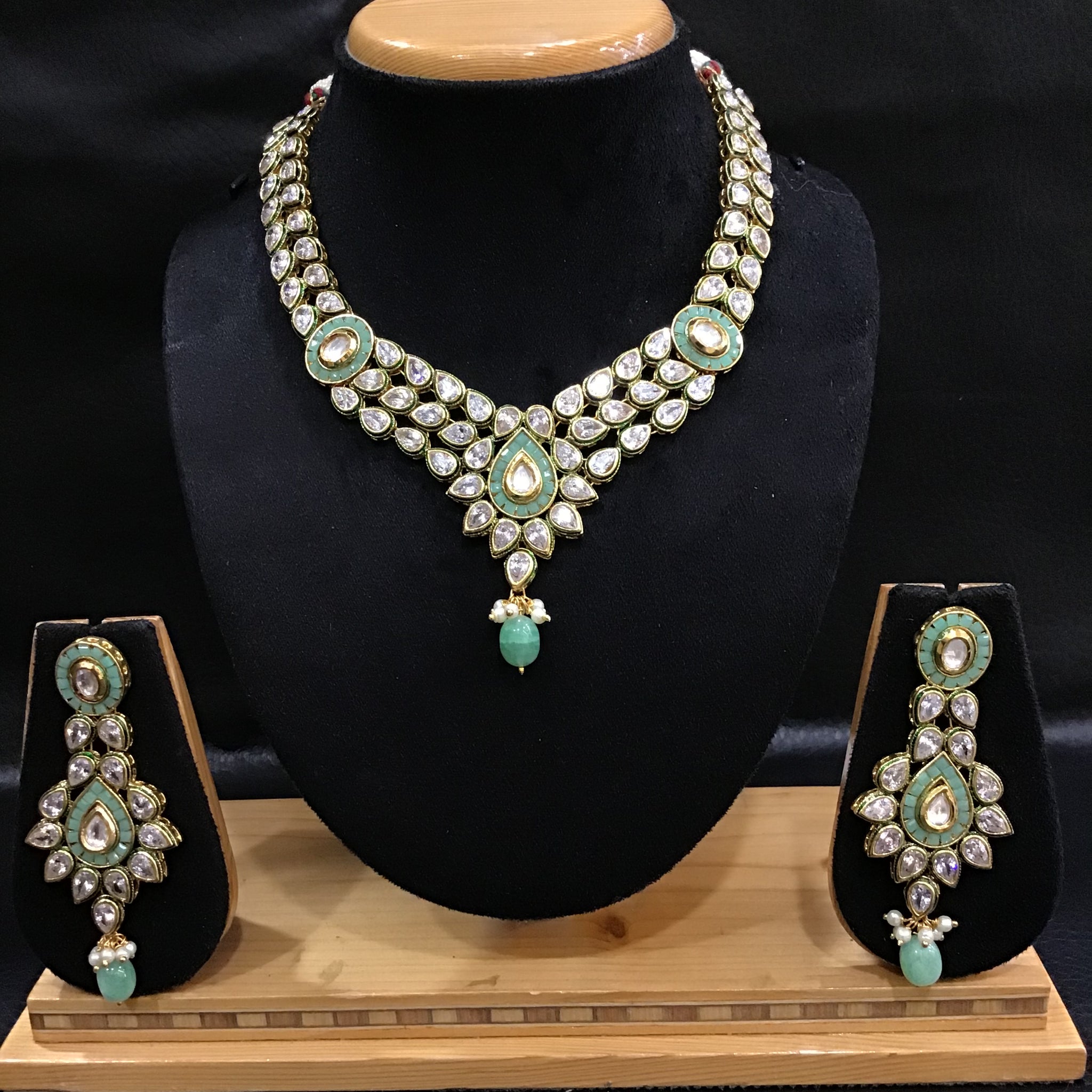 Polki Necklace Set 1016-21 - Dazzles Jewellery