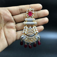Ruby Zircon/AD Earring 6554 - Dazzles Jewellery