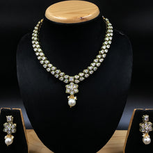 Round Neck Polki Necklace Set 4877-21 - Dazzles Jewellery
