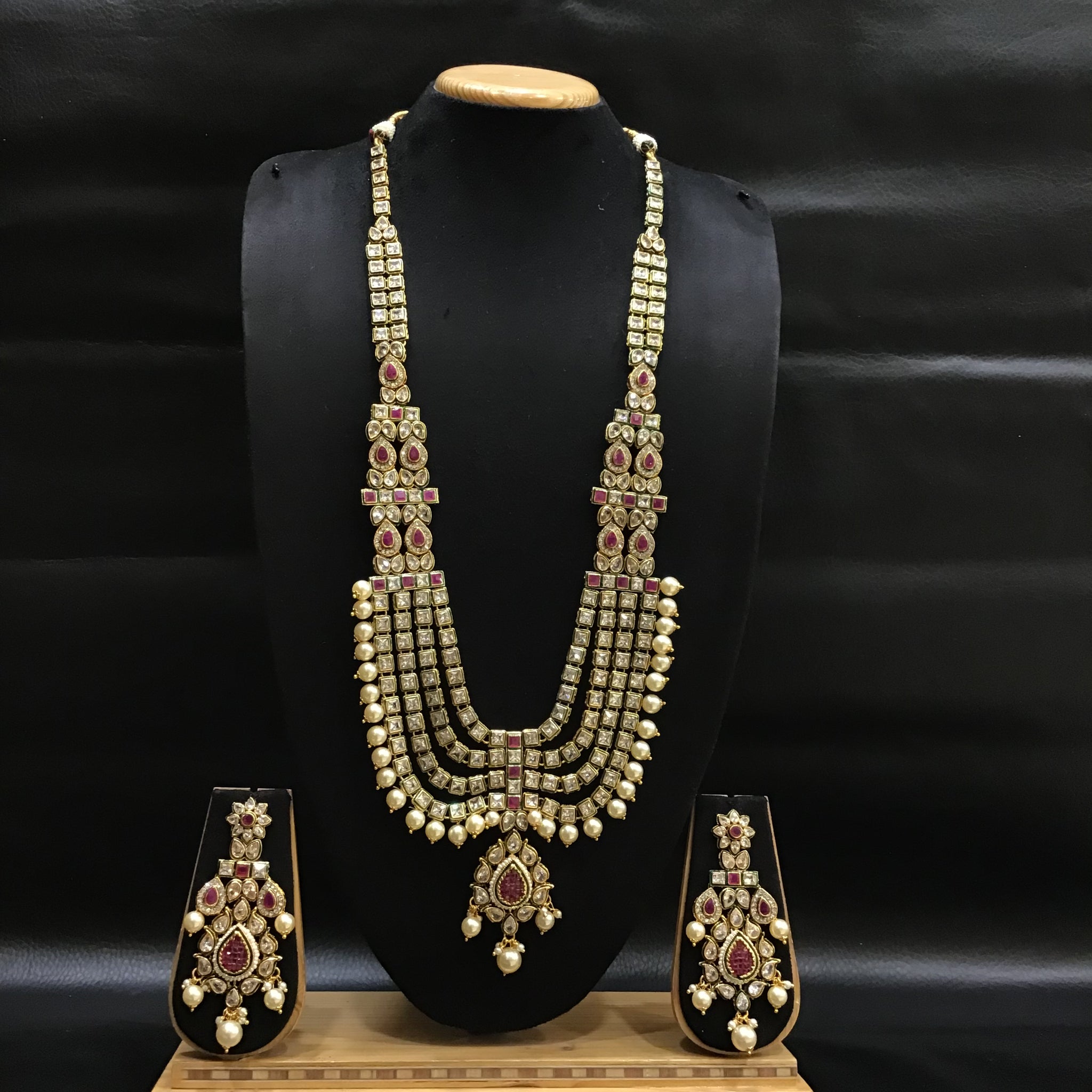 Polki Necklace Set 1011-21 - Dazzles Jewellery