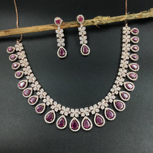 Round Neck Zircon/AD Necklace Set 6036-08 - Dazzles Jewellery