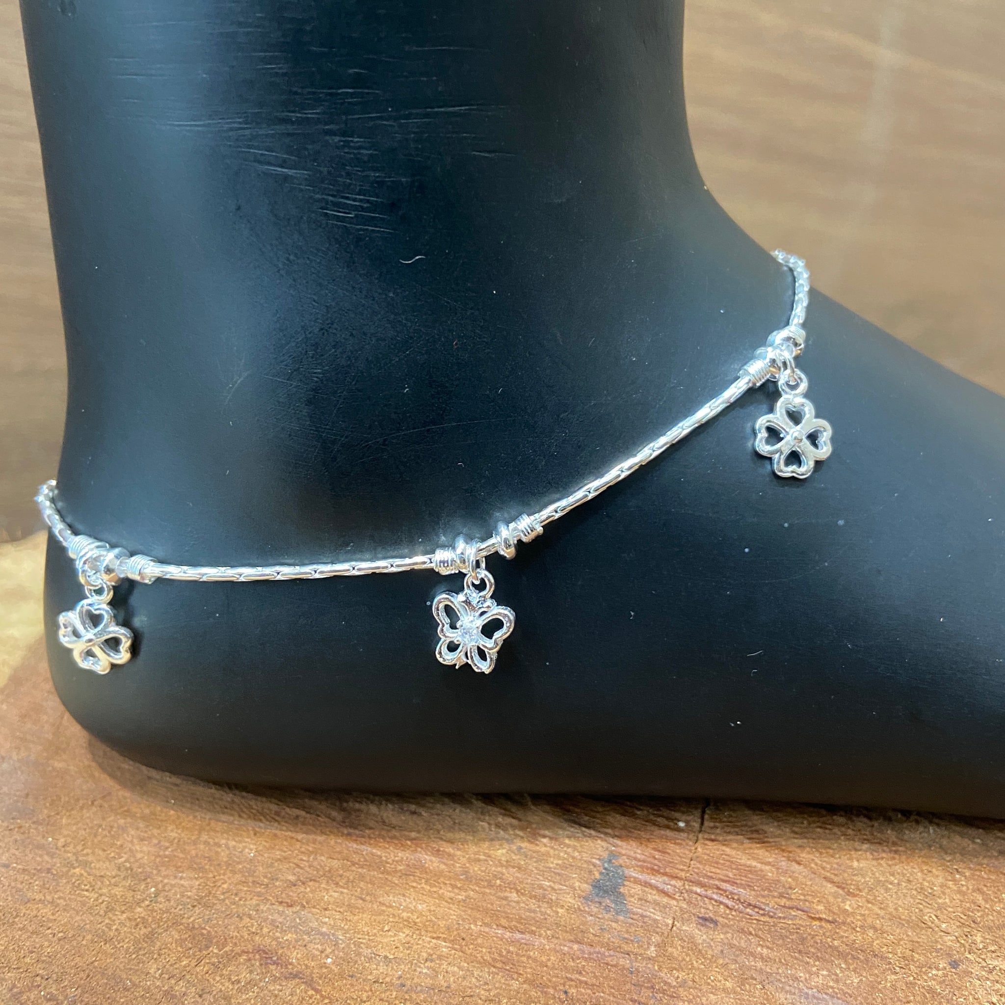 Silver Anklet 1683-75 - Dazzles Jewellery