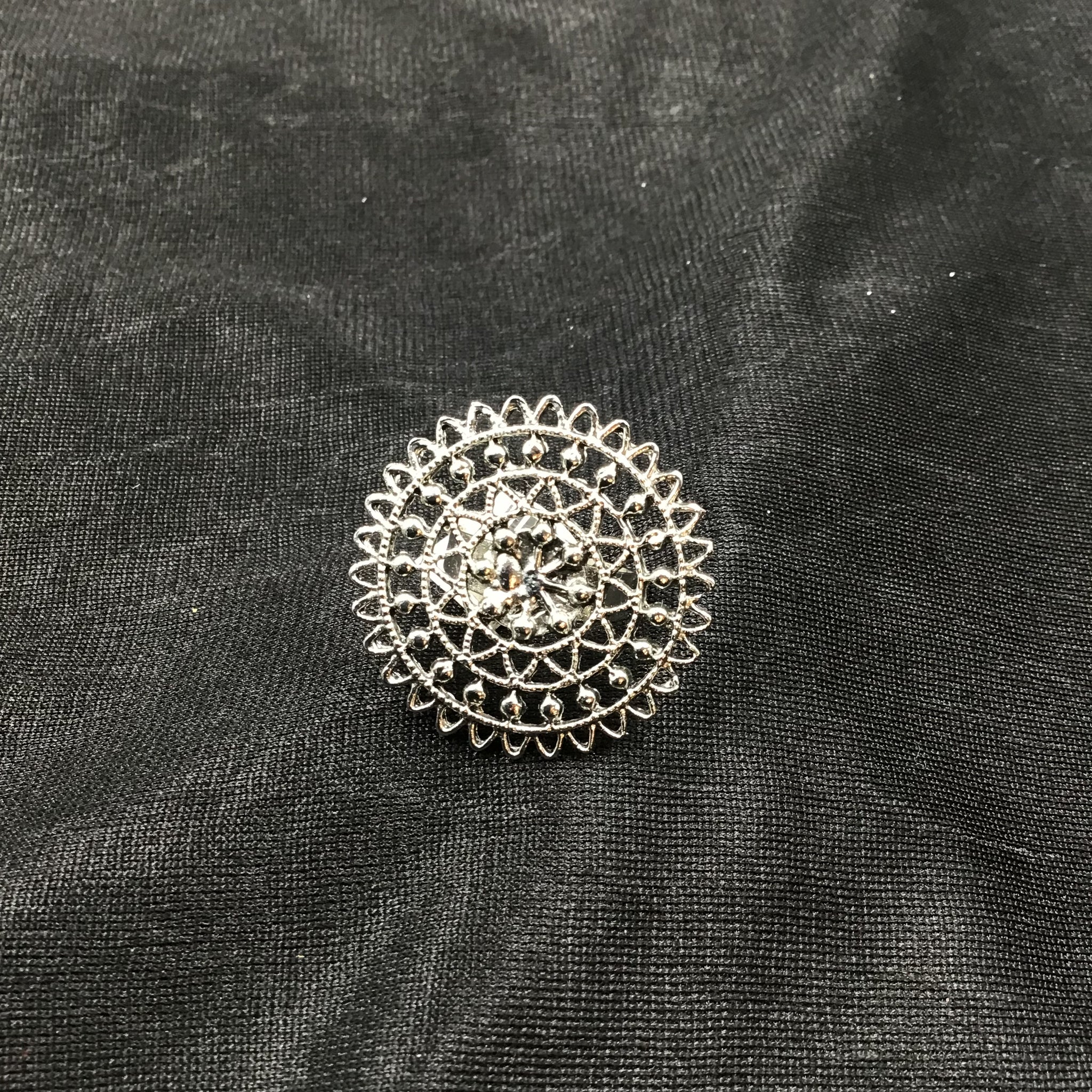 Cocktail Adjustable Black Ring Oxidized - Dazzles Jewellery