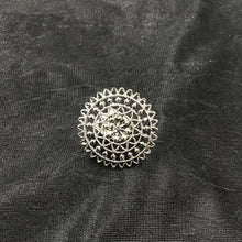 Cocktail Adjustable Black Ring Oxidized - Dazzles Jewellery