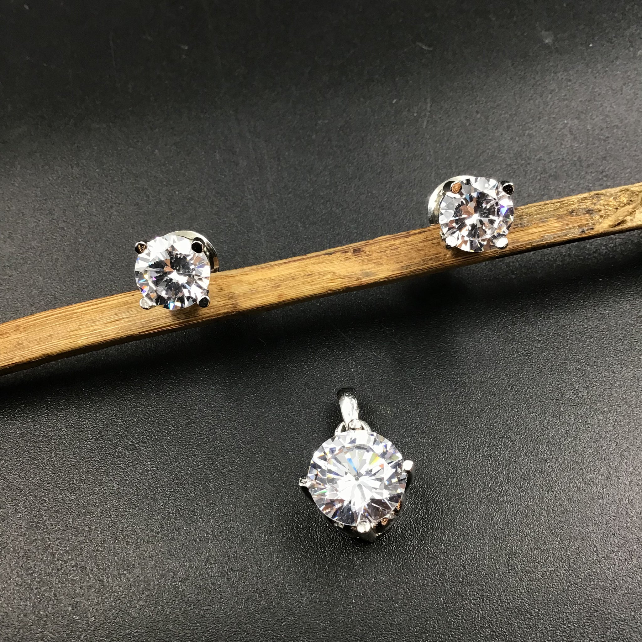 Light Zircon/AD Pendant Set 5593-69 - Dazzles Jewellery