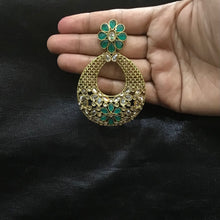 Green Mehandi Polish Chandbali - Dazzles Jewellery