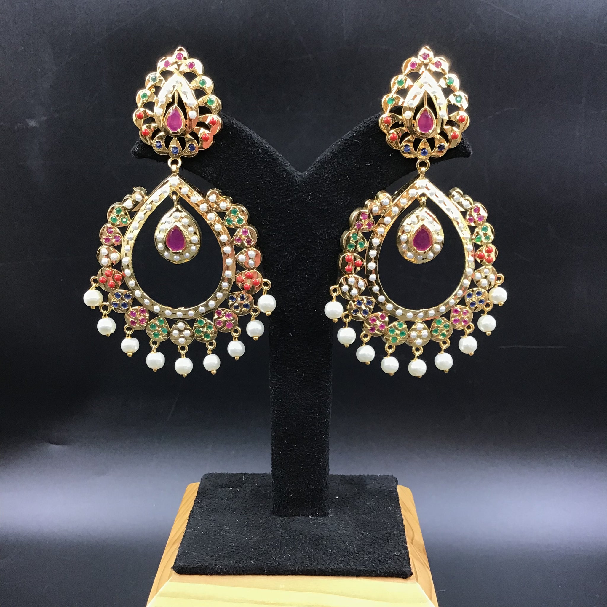 Chandbali Jadau Earring 5987-65 - Dazzles Jewellery