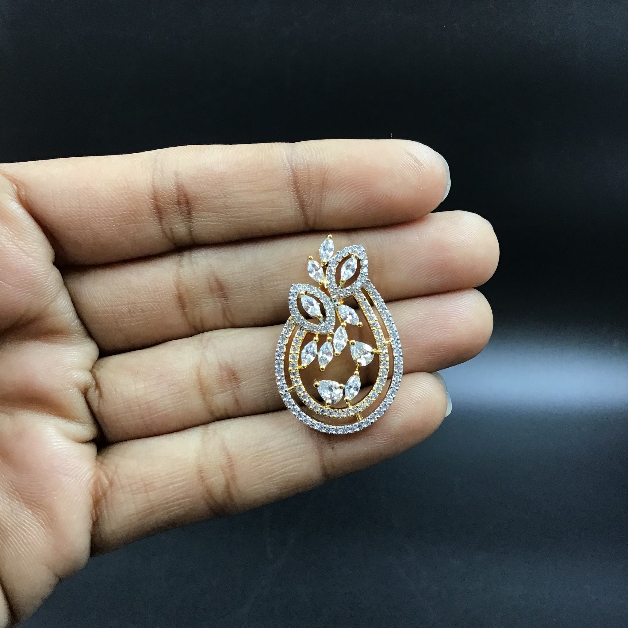 Medium Zircon/AD Pendant Set 7364-34 - Dazzles Jewellery