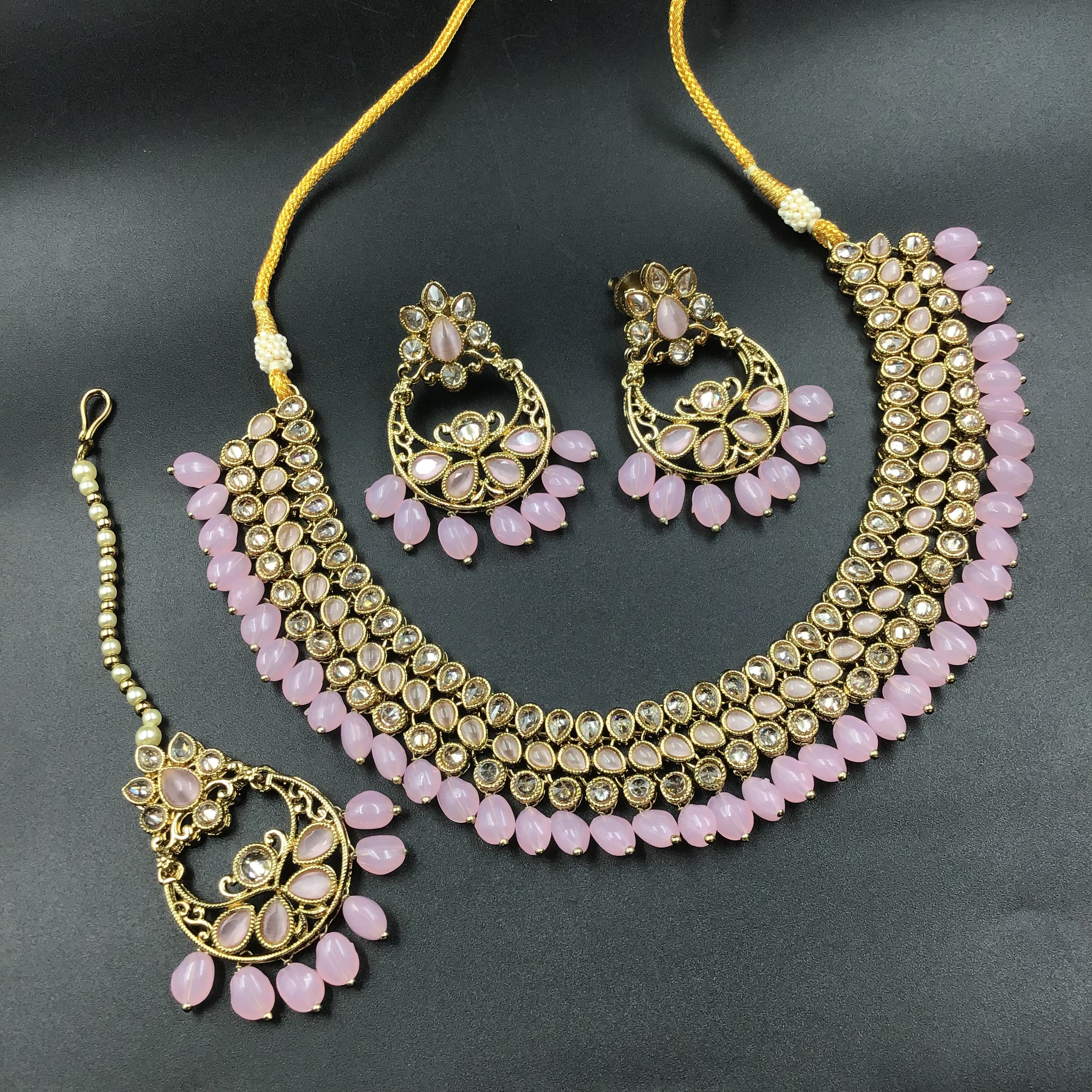 Buy Round Neck Antique Necklace Set 4648 33 Online 7024340697141 Dazzles Jewellery